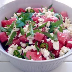 Watermeloen feta salade